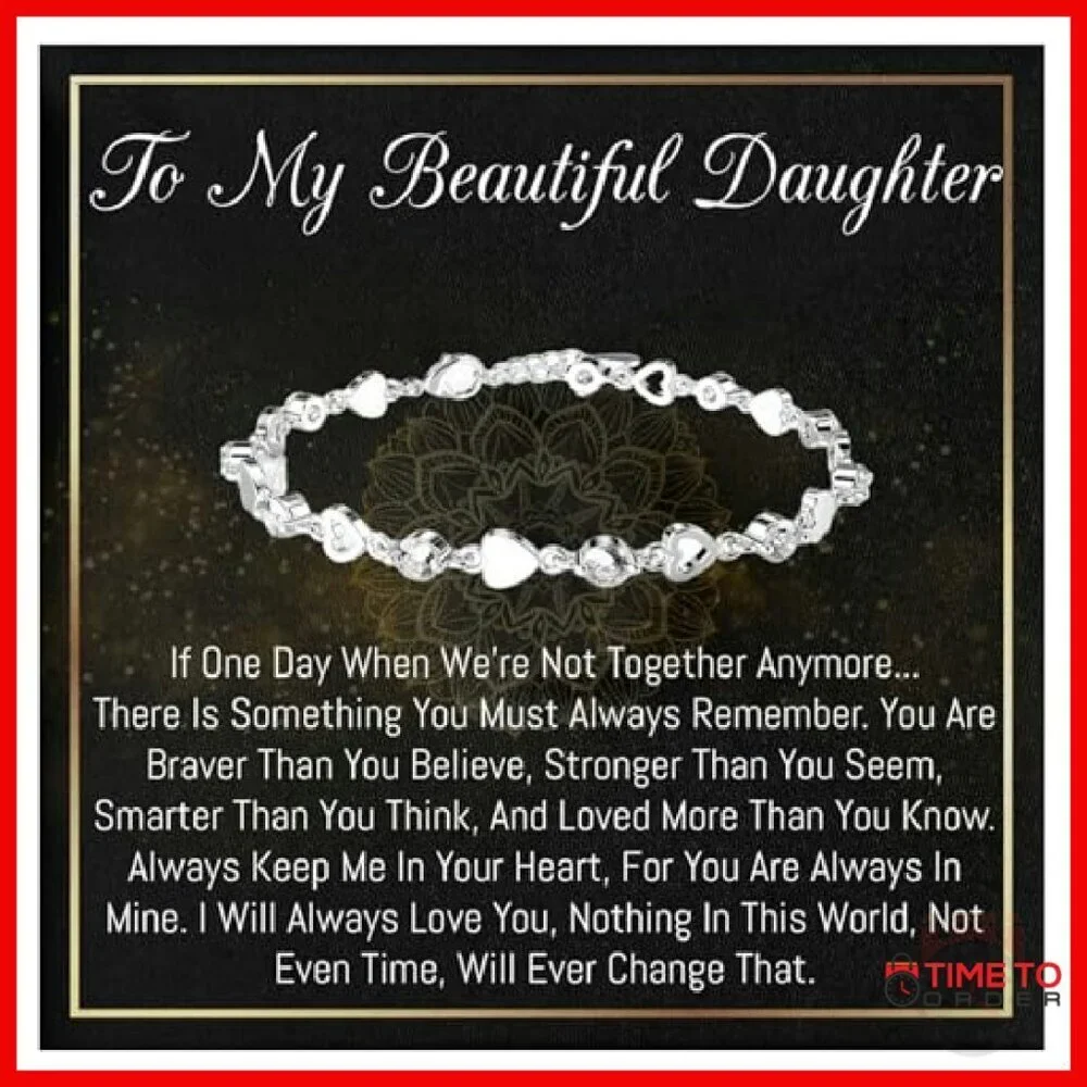 Sterling Silver Plated Charm Bracelet For Daughter Gift